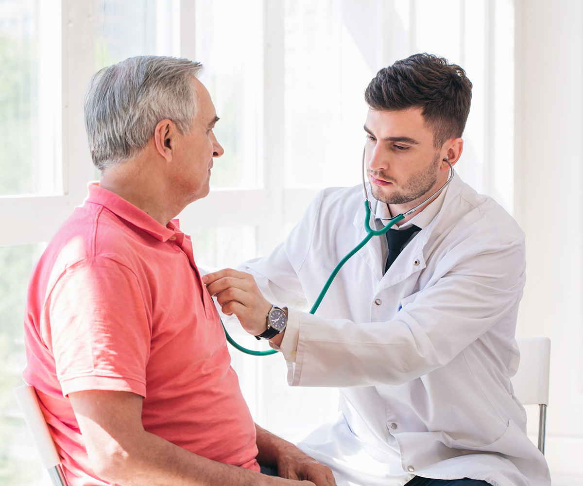 Doctor with patient
